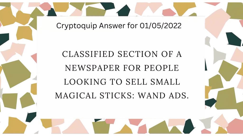 Cryptoquip Answer for 01/05/2023